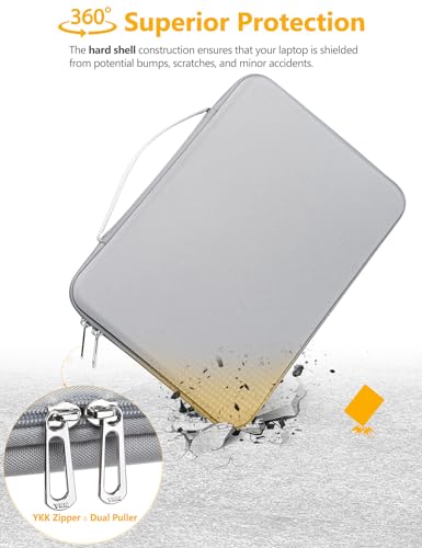 HYZUO 15-16 Inch Hard Shell Case Laptop Sleeve for MacBook Pro 16 M5/M4/M3/M2/M1 Pro/Max A3428 A3429 2026-2019, MacBook Air 15 M5/M4/M3/M2 2026-2023, 15" Surface Laptop, Razer Blade 15, Rock Gray - color: Rock Gray, size: 15-16 Inch