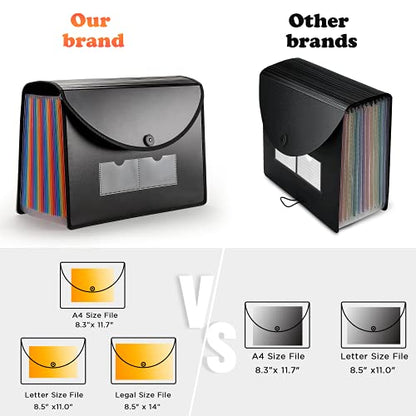 Large Accordion File Organizer, 24 Pockets Legal File Folder, Expanding File Folder for Legal/Letter/A4 Size Papers, Receipt, Bills, Important Documents - style: Upgraded - Legal/Letter/A4 Paper