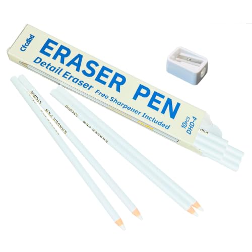 Pencil Shaped Erasers, Precision Pencil Erasers 10 Pack | Erasers for Sketching, Drawing, Artists & School Homework
