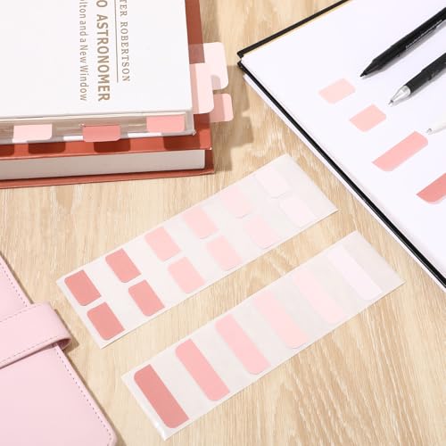 300 Pcs Sticky Index Book Tabs Bible Tabs Gradient Repositionable Page Tab Labels for Notebooks File Classification(Pink) - color: Pink