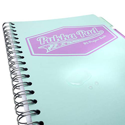 Pukka Pad 5 Subject Spiral Notebook 3-Pack - 200 Pages, 100 Sheets of 80GSM Paper with Repositionable Dividers & Perforated Edges for School & Office Planning & Organization - B5-7 X 10, Pastel - color: Pastel