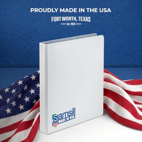 Samsill 1 Inch 3 Ring Binders, Economy Round Ring, Clear View Cover, 200 Sheet Capacity - for School, Home, Office - White, 6 Pack - color: White, size: 6-Pack, style: 1-Inch