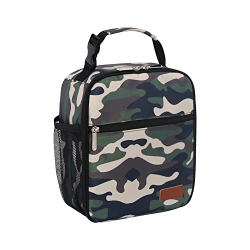 Femuar Lunch Box for Men Women Adults Small Lunch Bag for Office Work Picnic - Reusable Portable Lunchbox, Camouflage - color: Camouflage