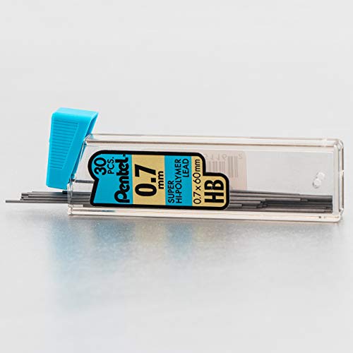 Pentel 슈퍼 하이 폴리머 리드 리필 밸류 팩, (0.5mm 및 0.7mm), 미세/중간 라인, HB, 6개 팩, 심 180개 (C257BPHB6) - size: 1개(1개입)