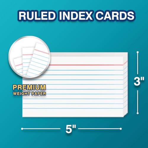 H4D 3x5 Index Card Holder with 100 Index Cards and 25 Dividers, Teal | 3x5 Inch Plastic Box, Heavyweight 3x5 Index Cards, Plastic 3x5 Index Card Dividers, Snap Closure Lid - color: Teal, size: 3"x5"