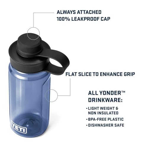 YETI Yonder Water Bottle with Yonder Tether Cap, Lightweight, Leakproof and BPA-Free - color: Seafoam, size: 20 Ounces