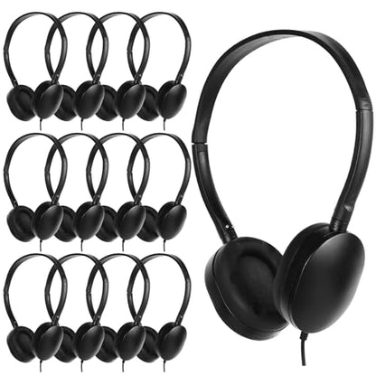 Kids Headphone Bulk 24 Pack for Classroom School,Wholesale Earphones | Class Set for Students Teens Children and Adult 3.5mm Jack (Black) - size: 24 Pack Black