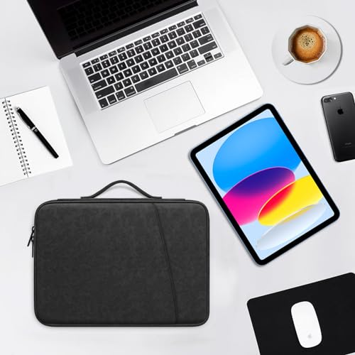 DTTO 9-11 Inch Tablet Sleeve Bag for iPad A16 11-in/Air 11-in M3 M2, iPad 10th Gen 10.9", iPad 9/8/7th Gen 10.2", iPad Air 5/4th Gen 10.9", iPad Pro 11, Galaxy Tab A9+, Waterproof Travel Bag, Black - color: Black, size: 9-11 Inch
