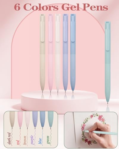 54Pcs Aesthetic School Supplies Set with Large Pastel Pencil Case 12 Dual Tip Highlighters, 6 Gel Pens, 5 Black Pens, 5 Mechanical Pencils (0.5-2.0mm) for Students Stationary College Essentials Gifts - color: Pink