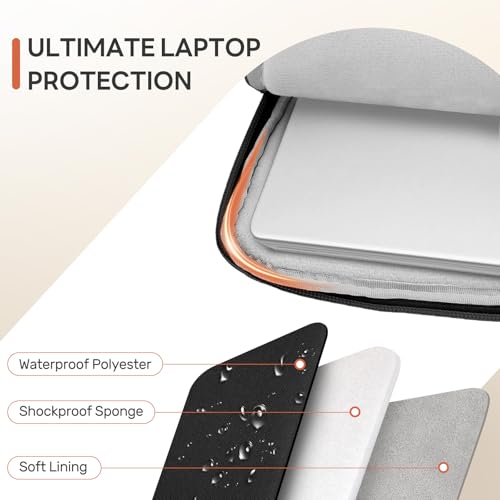 Dadanism Laptop Sleeve for MacBook Neo 13inch 2026 with A18 Pro Chip, Black | Protective Laptop Case with Soft Lining for MacBook Air 13-inch with M5 Chip 2026, Slim Travel Sleeve with Accessories Pocket - color: Black