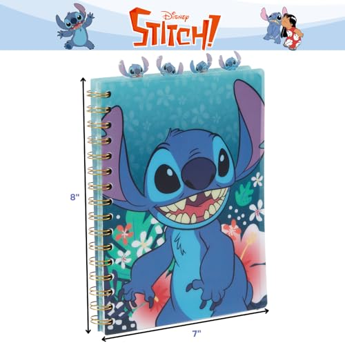 Innovative Designs Stitch Tab Journal Notebook, Spiral Bound, 96 Lined Pages, 8 x 7 inches, Blue - style: Stitch