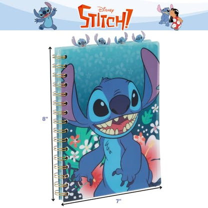 Innovative Designs Stitch Tab Journal Notebook, Spiral Bound, 96 Lined Pages, 8 x 7 inches, Blue - style: Stitch