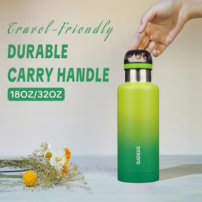 BJPKPK Insulated Water Bottle 32OZ Stainless Steel Water Bottle with Handle Double Walls Vacuum Insulated BPA Free Flask, Bamboo Grove - color: Bamboo Grove, size: 32 Ounces