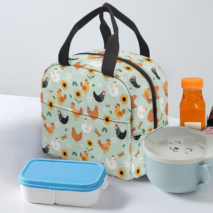 Cute Chicken Kids Lunch Box Portable Leakproof Large Capacity Thermal Picnic Cool Bags Multifunctional for School Picnic Travel Hiking Camping - color: Cute Chicken