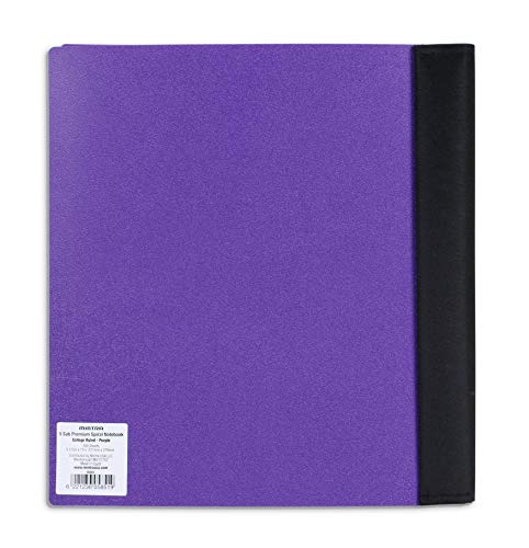 Mintra Office Durable PREMIUM Spiral Notebook, ((Purple, 5 Subject, 8.5in x 11in)), Fabric Covered Coils, No Snags, Removable Adjustable Pocket Dividers, Ruler, Organization, Customizable - color: Purple, size: 5 Subject (8.5in x 11in)