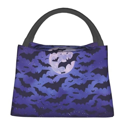 Bat Moon Gothic Lunch Bag for Women, Girls, Kids, Reusable Insulated Lunch Box for Work, Office, Picnic, Travel, School, Gifts - color: Bat Moon Gothic