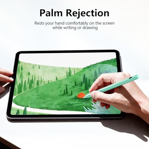 Stylus Pen for iPad 6th-11th Generation-2X Fast Charge Active Pencil Compatible with 2018-2026 Apple iPad Pro 11"/12.9"/M4, iPad Air 3/4/5/M2/M3/M4,iPad mini 5/6/7 Gen-Green | Tilt Sensitivity, USB-C Charge, Compatible with 2018-2026 Apple Pencil iPad Pro