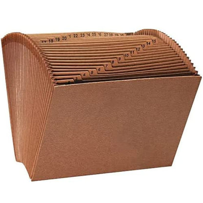 1InTheOffice Expanding File Folder 31 Sections, Accordion File Organizer, Numerical Open Top Pocket Expanding File Folder, Letter Size