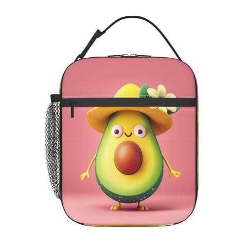 Insulated Lunch Box for Women Men, Avocado Theme Lunch Box Reusable Portable Lunch Bag Cooler Tote Waterproof Lunch Container for Office Picnic Work Travel - color: Color222