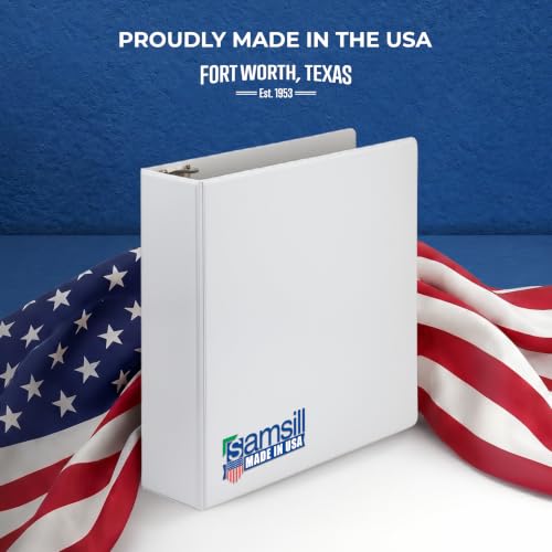 Samsill 4 Inch 3 Ring Binders, Economy Round Ring, Clear View Cover, 675 Sheet Capacity - for School, Home, Office - White, 4 Pack - color: White, size: 4-Pack, style: 4-Inch