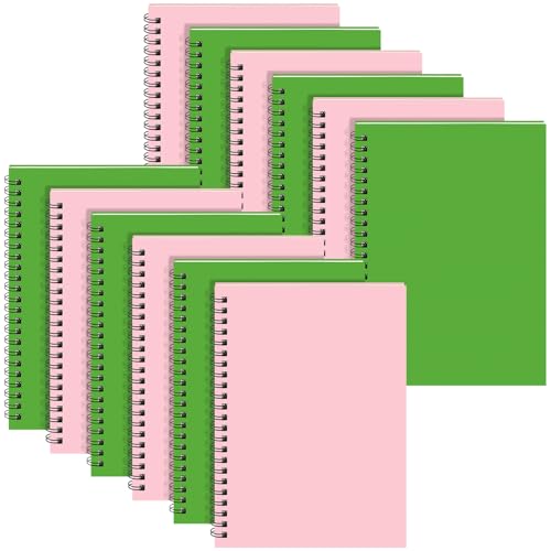 Yahenda 18 Pcs Spiral Notebooks Bulk, A5 8.3 x 5.5 Inch College Ruled Lined Notebooks, 100 Pages Soft Cover Journals for Students Classroom Office Back to School Supplies (Pink,Light Green) - color: Pink,Light Green