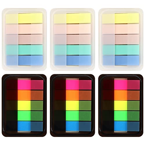 600 Pieces Sticky Index Tabs Page Flags, ALOTCHE Transparent Sticky Notes with Box Book Sticky Tabs for Annotating Books Page Marks Bookmarks Classify File - style: Sticky Tabs 600 Sheets
