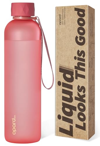Opard Slim Pro Water Bottle 32oz, Plastic Water Bottle BPA-Free, Facetted Rubberized Grip-Texture Monocap, Leakproof Screw Top, Flamingo Pink Reusable for Travel School Sport Gym Hiking - color: Flamingo Pink, size: 32 oz