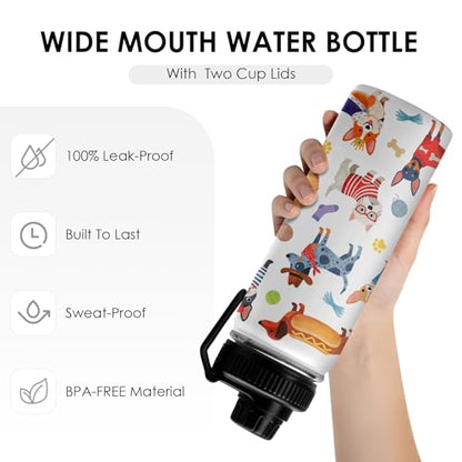 Dog Gifts For Women - Birthday Christmas Gift For Dog Lovers - Cute Dogs 18oz Tumbler With Handle for Dogs Mom, Keeps Drinks Cold & Hot Double Wall Vacuum Insulated Water Bottle - color: Pug