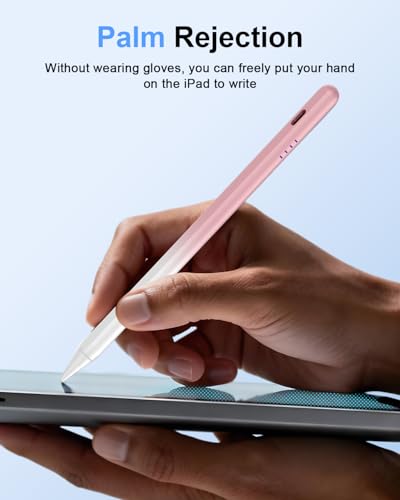 Stylus Pen for iPad (2018-2026) - Fast Charge for iPad Pencil Palm Rejection Active Pen Compatible withApple iPad 6/7/8/9/10/11(A16), Pro 11"/12.9"/M4, Mini 5/6, Air 3/4/5/M2/M3 (Gradient Pink) - color: A19D-Gradient Pink