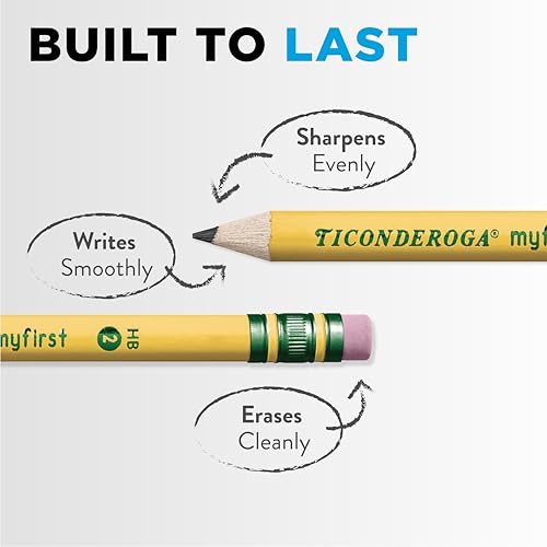 Ticonderoga® Beginners' Elementary Pencils, With Eraser, #2 Lead, Yellow Barrel, Pack Of 12 - size: 1 Count (Pack of 12)