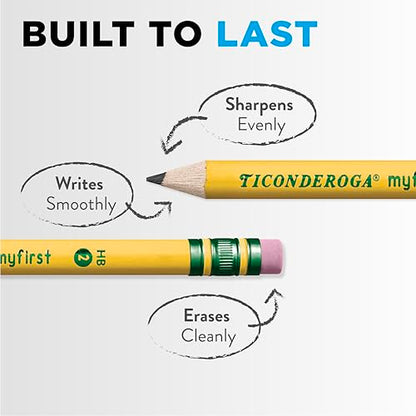 Ticonderoga® Beginners' Elementary Pencils, With Eraser, #2 Lead, Yellow Barrel, Pack Of 12 - size: 1 Count (Pack of 12)