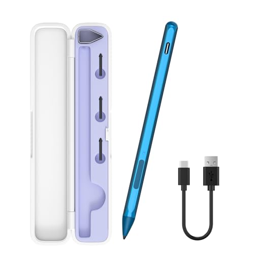 Stylus for ASUS Zenbook Flip/Pro/ASUS Vivobook Flip/Pro/Duo/Notebook, MPP 2.0 Tilt-Active Pen with 4096 Levels of Pressure Sensitivity, Convenient Storage Case, Supports Type-C Fast Charging (Blue) - color: Blue, size: ASUS