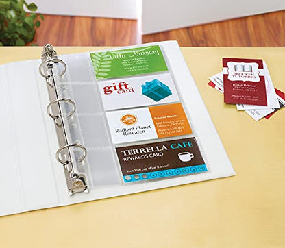 Avery Clear Business Card Organizer Pages for 5.5" x 8.5" Mini Binders, Pack of 5 Holds 40 Cards, 4 Packs, 20 Pages Total (76025) - style: 4 Pack