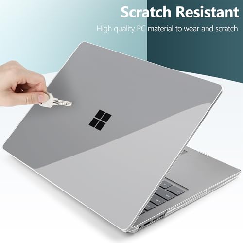 Batianda Premium Case for Surface Laptop 13.8 Inch 2024-2026, Crystal Clear | Fits Surface Laptop 7th/8th for Business 1.2mm Lightweight Ultra-Slim Hard Shell with Keyboard Cover & Screen Protector - color: Transparent