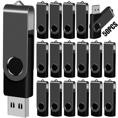 128MB 50-Pack USB Flash Drives Bulk EASTBULL USB 2.0 Thumb Drive,Black | Swivel Pen Drive with Lanyards for Data Storage 128MB 50 Packs Bulk Thumb Drives, Black - color: 50PCS-Black, size: 128MB