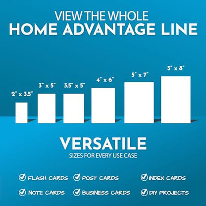 Home Advantage 2x3.5 Blank Index Cards - Our 50 Pack of Blank Note Cards Use Heavy Duty Cardstock to Make Them Bleed Proof - These Plain Index Cards Make Great Blank Business Cards & Blank Flashcards - size: 2x3.5