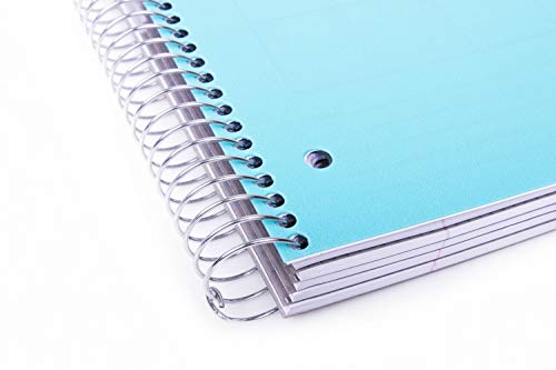 Mintra Office Durable Spiral Notebooks, 5 Subject (Teal, Wide Ruled 1pk) - color: Teal, size: Wide Ruled 1pk