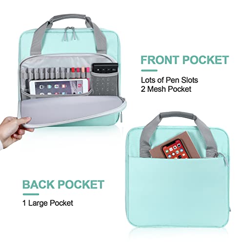 3 Inch D-Ring 3 Ring Zipper Binder, Binder with Strap 700 Sheet Capacity & Multi-Pockets School and Office Organizer, Compatible with 13-Inch MacBook(Patent Design Light Blue) - color: Light Blue, size: 3Inch-D-ring