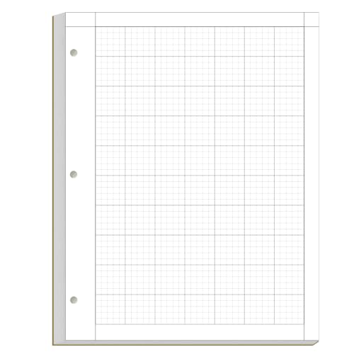 Yaridar Engineering Computation Pad - 50 Sheets/100 Pages Graph Paper, 5 x 5 Graph Rule on Back, 3-Hole Engineering Notebooks, 100 Gsm White Tint Paper, 8-1/2" x 11" - size: 1-Pack, style: 3-Hole-Black