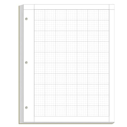 Yaridar Engineering Computation Pad - 50 Sheets/100 Pages Graph Paper, 5 x 5 Graph Rule on Back, 3-Hole Engineering Notebooks, 100 Gsm White Tint Paper, 8-1/2" x 11" - size: 1-Pack, style: 3-Hole-Black