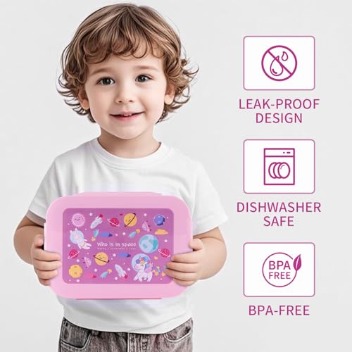 Bento Box for Kids Girls Boys,Adult, 8-Compartment Leak-Proof Toddler Lunch Box for School, Drop-Proof Kids Lunch Containers with Insulated Bag, Microwave & Dishwasher Safe, BPA-Free, (pink) - color: red