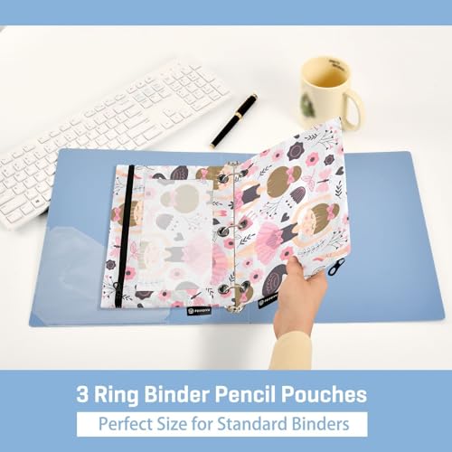 Cute Ballerina Girl Pencil Pouch for 3 Ring Binder, 2 PCS Binder Pencil Pouch with Zipper, Clear Window Zipper Pencil Case Pencil Bags for School Office Supplies - color: Ballet