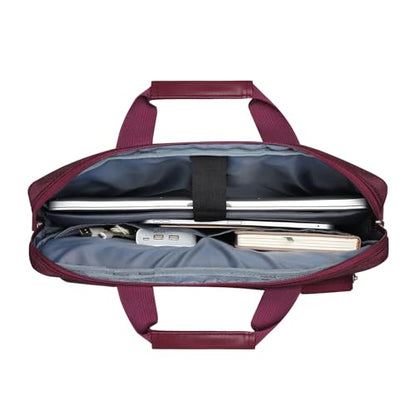 MOSISO Laptop Shoulder Bag 15.6 inch, 15-15.6 inch Computer Bag | Compatible with MacBook Pro 16 inch, HP, Dell, Lenovo with 2 Raised&1 Flapover&1 Horizontal Pocket&Handle&Belt, Wine Red - color: Wine Red, size: 16 inch