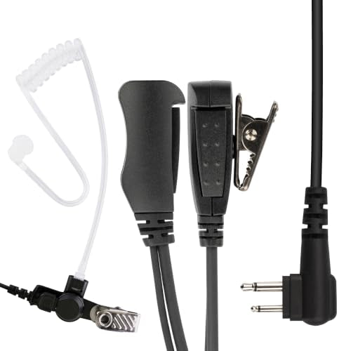 BCT15-M1 Commercial-Grade Surveillance Style Earphone with Lapel PTT Microphone Compatible with Motorola CP200D CP100D R2 DEP450 BPR40D CP200 CP185 BPR40 Yaesu FT-65 FT-25 FT-4X/V - size: 1 Piece