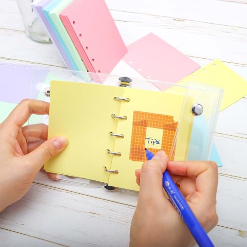 A8 Paper Refill 6 Colors A8 Planner Refill M5 Loose Leaf Binder Paper 300 Sheets Colored Blank Filler Papers A8 5 Ring Binder Inserts