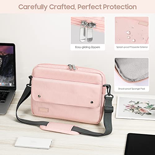 TiMOVO 9-11 Inch Tablet Sleeve Bag with Shoulder Strap Fits iPad 11-inch A16 2025, iPad 10th Gen. 10.9"/10.2", iPad Air 11/5th/4th Gen. 10.9", Galaxy Tab A9 Plus 11", Pink - color: Pink