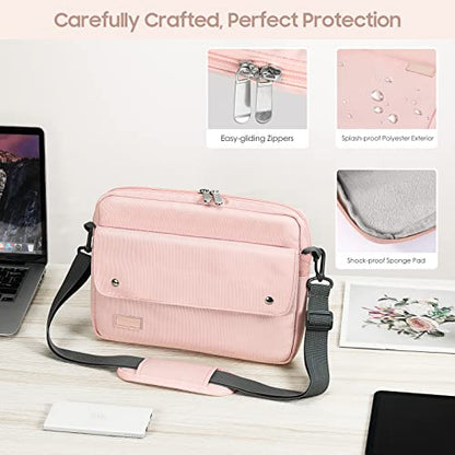 TiMOVO 9-11 Inch Tablet Sleeve Bag with Shoulder Strap Fits iPad 11-inch A16 2025, iPad 10th Gen. 10.9"/10.2", iPad Air 11/5th/4th Gen. 10.9", Galaxy Tab A9 Plus 11", Pink - color: Pink