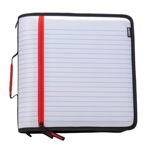 Case-it Mighty Zip Tab School Zipper Binder | 3-Inch O-Rings, 600-Sheet Capacity, 5-Subject Expanding File Folder, Multiple Pockets & Storage Organizer, Shoulder Strap | D-146 Notebook - color: Notebook, size: 1 Pack