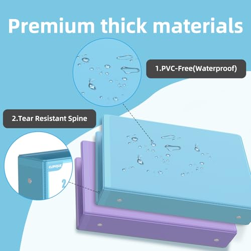 2 inch Binder 3 Ring, 4 Pack View Binder with 2 Pockets,PVC-Free,Customizable Clear View Cover for 8.5 x 11'' Letter Size Papers，Holds 450 Sheets, Round Ring - size: 2IN BINDER