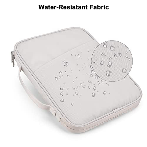 Tablet Sleeve 9-11", Fits iPad Pro 11" M5/M4, Slim Case Friendly | Water-repellent nylon, padded; fits Samsung Galaxy Tab S9/S8; pockets for charger & earbuds — 7 oz, commute & travel ready. - color: White Gray, size: 9-11